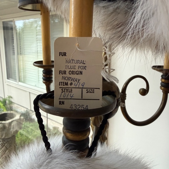 natural Norwegian blue fox hat and muff small size